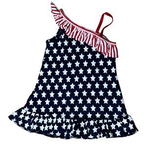 Girls 2T Patriotic Dress Stars And Stripes Sleeveless Summer Red White Blue